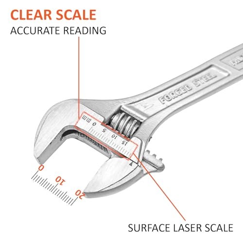 Harden 6" Adjustable C Shaped Spanner Wrench, Carbon Steel, Laser Scale - 540406 - Image 4