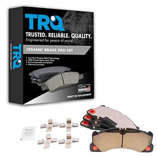 TRQ Front Brake Pads Ceramic Compatible with 2008-2018 Porsche Cayenne 2016-2021 Macan 2010-2016 Panamera 2010-2017 Volkswagen Touareg - Image 2