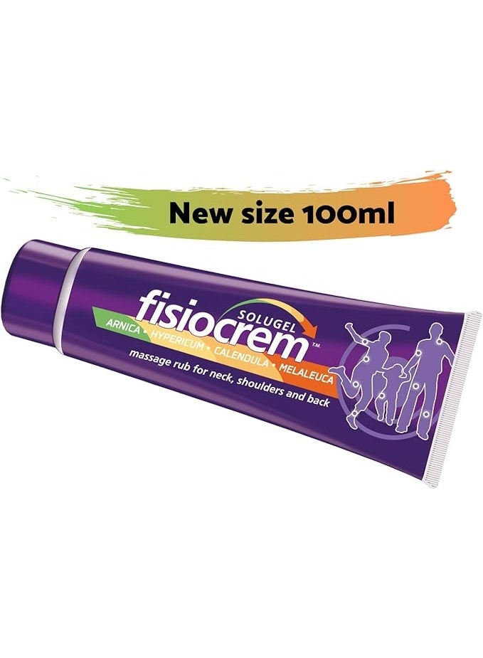 Fisiocrem Solugel Pain Relief Gel – Natural Herbal Cream for Muscle, Neck & Joint Pain, Arnica & Menthol, Fast Absorbing Formula – 100ml - Image 1
