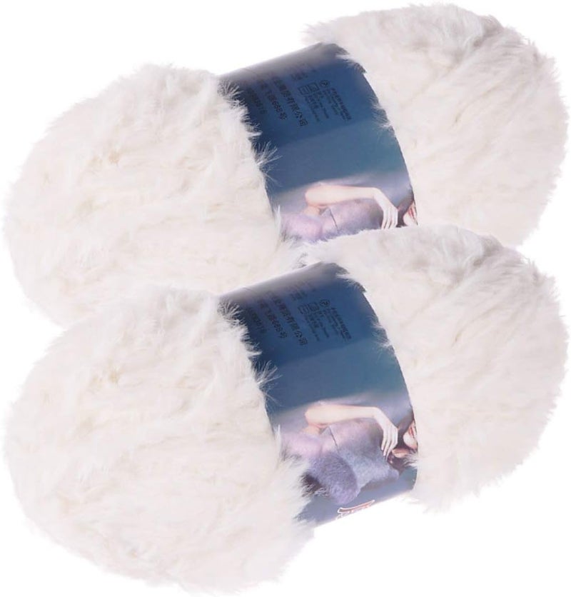 klarako 2pcs Chunky Wool Knitting Yarn Big White Imitation Knitting Yarn Wool Soft Fluffy Yarn for Clothes Scarf - Image 1