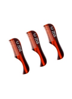 Zeus ZEUS Handmade Saw-Cut Mustache Comb - 3" x 0.75"- 3 Pack, Quality Moustache Comb for Men (Traditional) - B11 