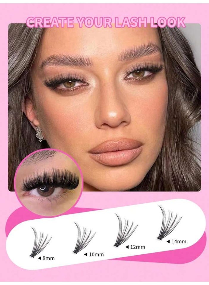 شوجر جيرل رموش عنقودية DIY فاخرة - وصلات رموش ذاتية التركيب للمنزل. كثافة وطول يدومان طويلاً. - Image 5