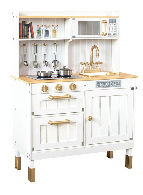 مجموعة ألعاب المطبخ خشبي للأطفال الصغار