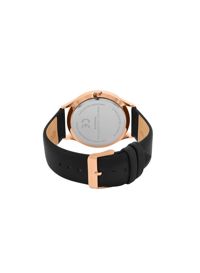 French Connection 42mm Men's Quartz Watch with Black Dial - Image 3