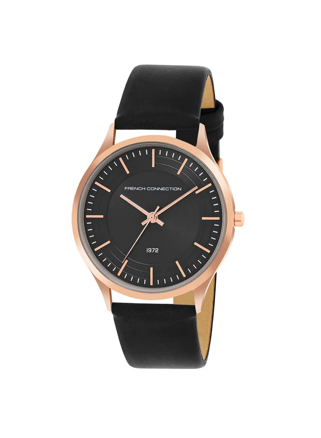 French Connection 42mm Men's Quartz Watch with Black Dial