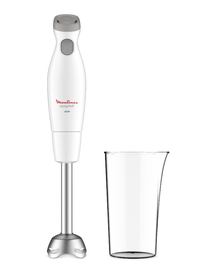 MOULINEX Easy Chef Hand Blender With 800 Ml Beaker, 450W, White, Plastic/Stainless Steel, Dd451127, min 2 yrs warranty DD451127/DD45A127 White Snow / Pepper - Image 1