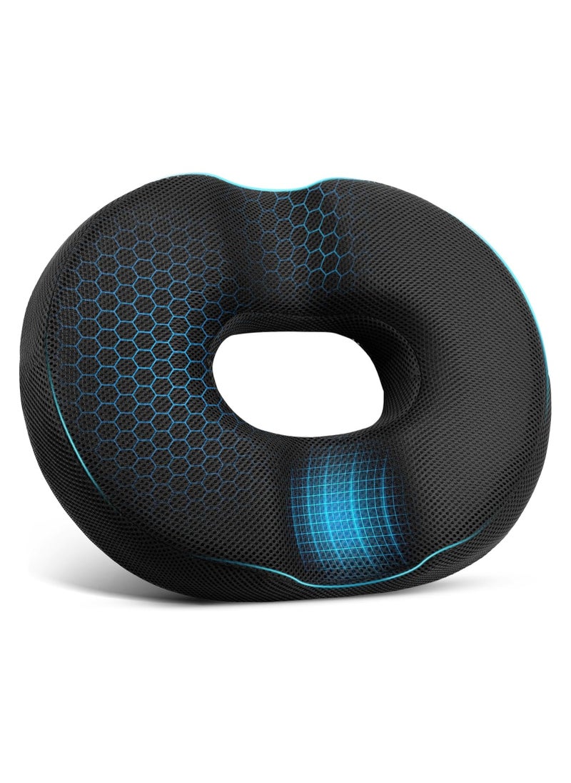XICEN Memory Foam Seat Cushion, Gaming Chair Cushion for Coccyx or Sciatica Tailbone Pain Relief, Sitting Pillow for Office Chair, Wheelchair and Car Seat (Black)  - Image 1