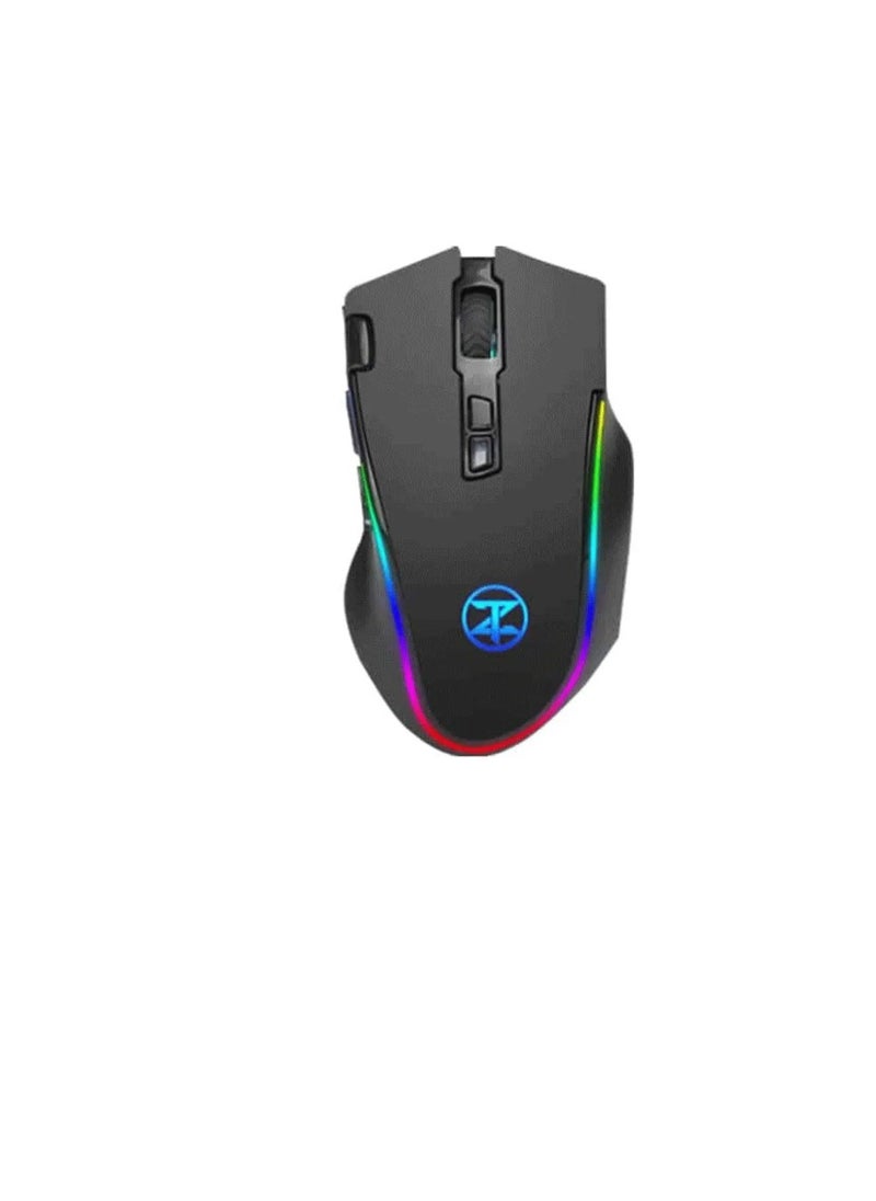 تيكنو زون تكنو زون V6 ماوس الألعاب 8 مفاتيح قابلة للبرمجة، 13 نوعًا من مصابيح RGB وبرامج قابلة للتحرير حتى 12800 نقطة في البوصة  - Image 1