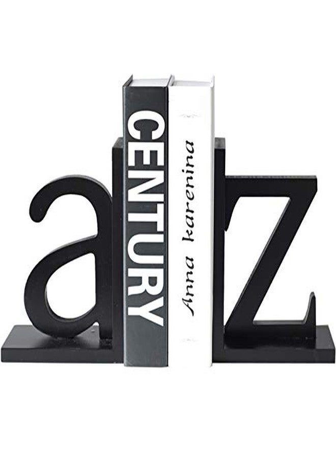 FUYU 1 Pair Creative Letter Wood Bookend Book Stand Home Decoration - Image 2