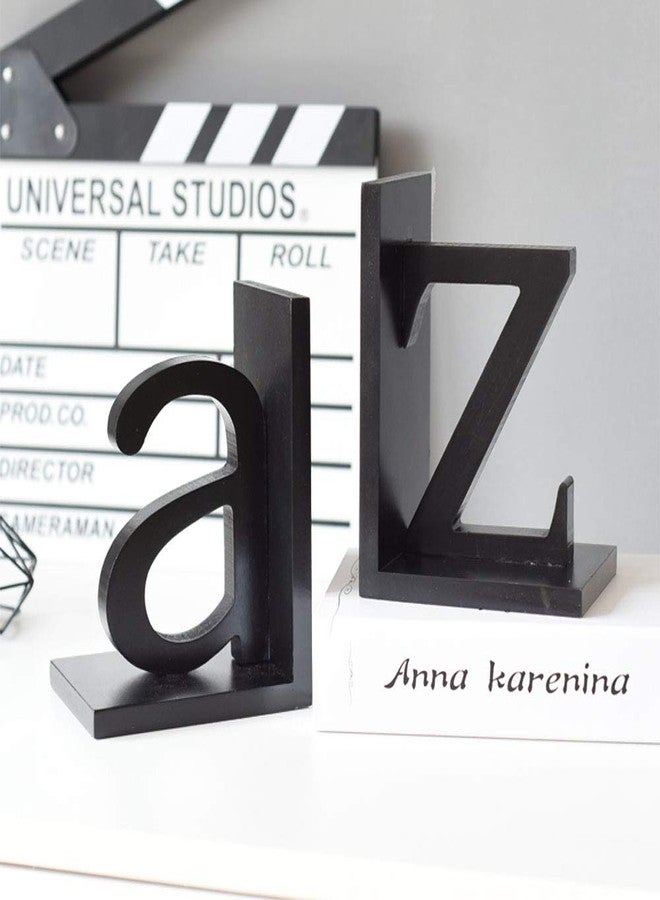 FUYU 1 Pair Creative Letter Wood Bookend Book Stand Home Decoration - Image 4