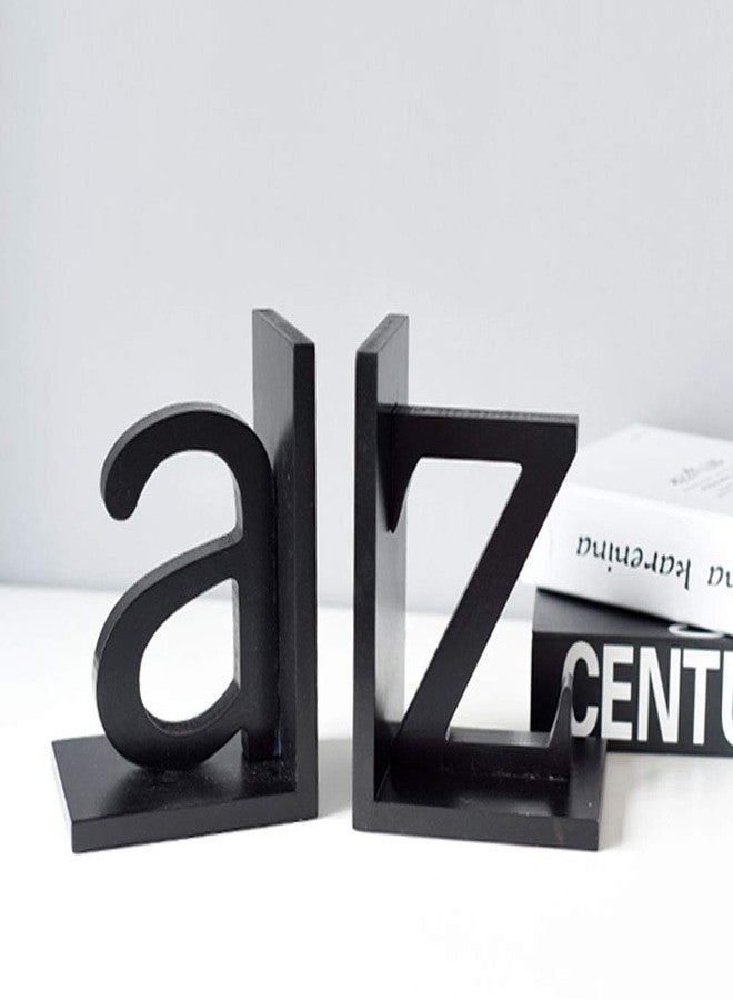 FUYU 1 Pair Creative Letter Wood Bookend Book Stand Home Decoration - Image 5
