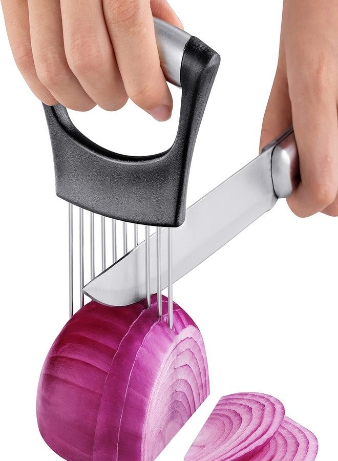 Baskety Steel Onion & Meat Holder Slicer Tools Cutter, Black - Image 1
