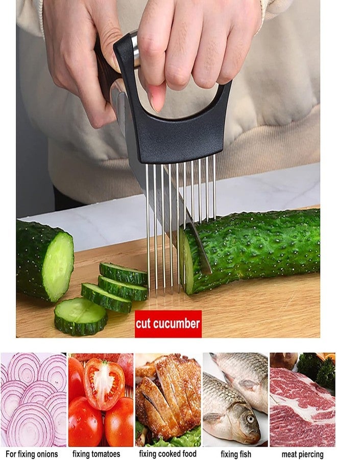 Baskety Steel Onion & Meat Holder Slicer Tools Cutter, Black - Image 3