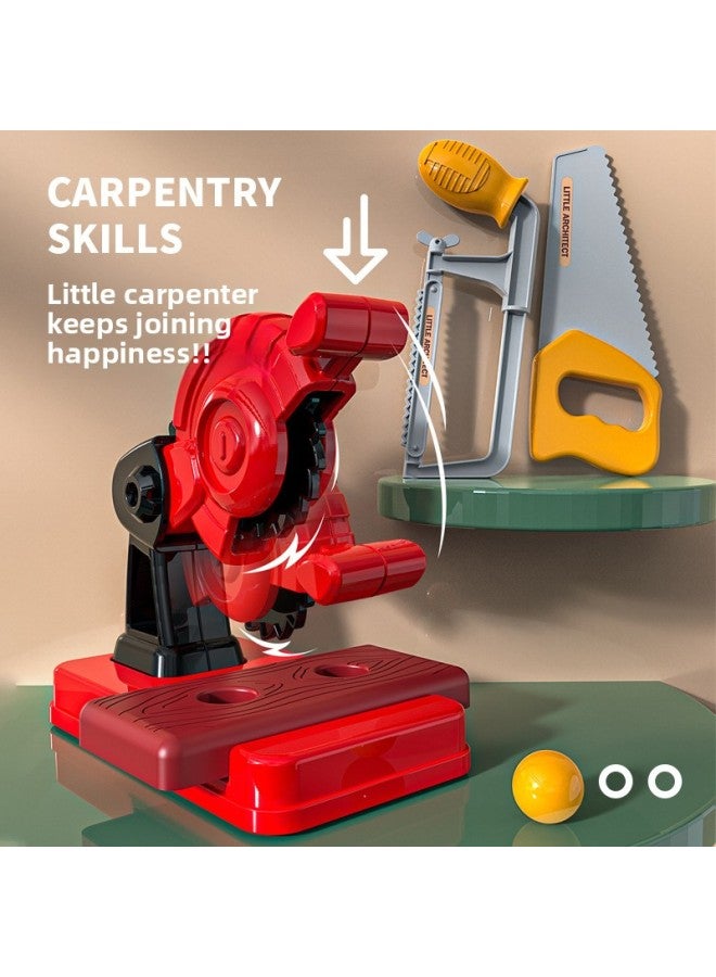 Double-sided Tool Table Large Boy Multi-function Toolbox Children Screw Toys-Color:【314-piece】 Large Double-sided Tool Table (battery Version) - Image 5