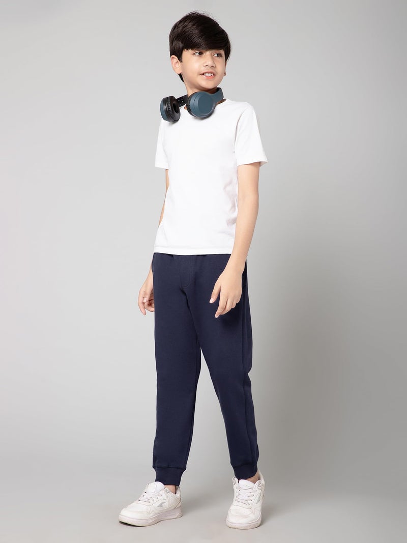 Alan Jones Clothing Boys Fleece Warm Winter Joggers | Soft Brushed Inside | Ribbed Waist & Hems (Navy_5-6 Years) - Image 4