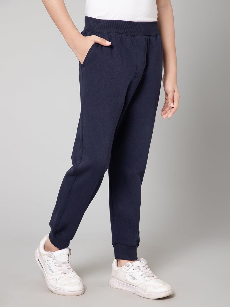 Alan Jones Clothing Boys Fleece Warm Winter Joggers | Soft Brushed Inside | Ribbed Waist & Hems (Navy_5-6 Years) - Image 2