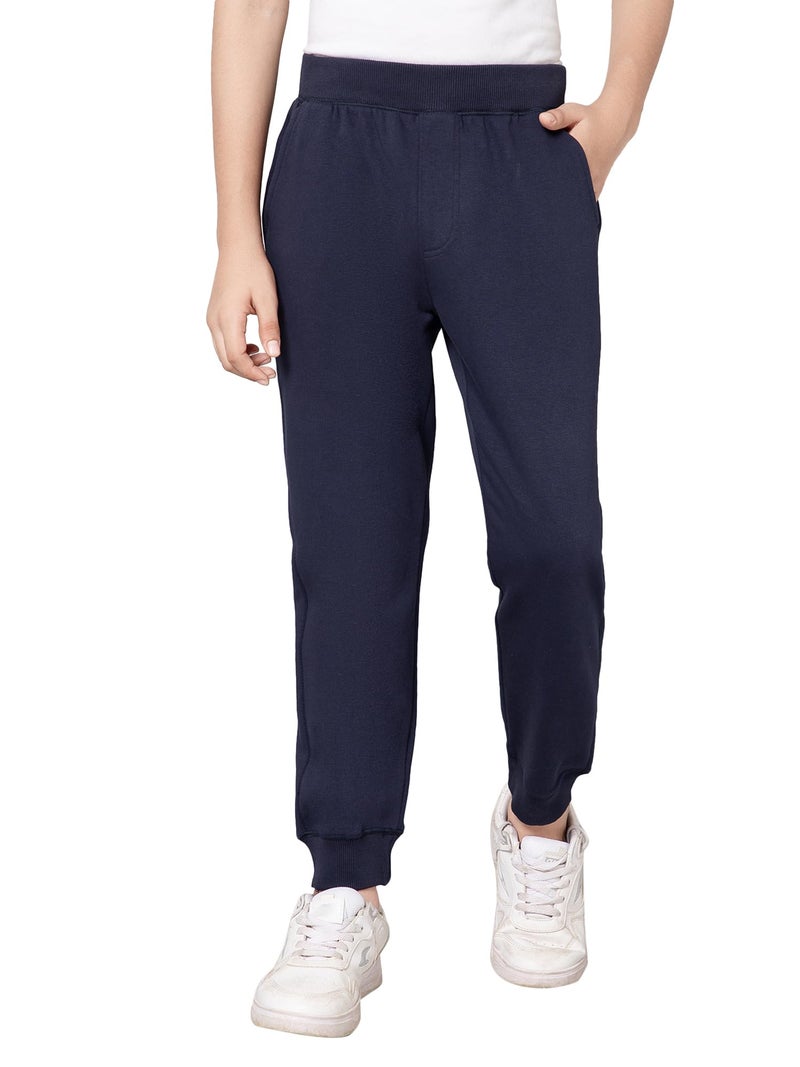 Alan Jones Clothing Boys Fleece Warm Winter Joggers | Soft Brushed Inside | Ribbed Waist & Hems (Navy_5-6 Years) - Image 1