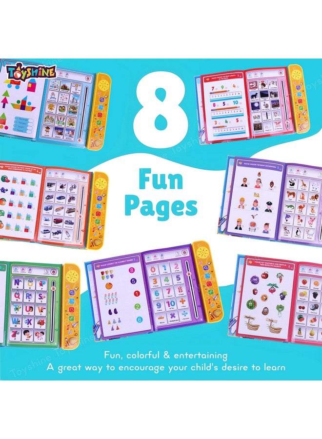 توي شاين كتاب Toyshine Interactive، 20 نشاطًا لمرحلة ما قبل المدرسة، كتاب تعليمي موسيقي للأطفال، كتاب تعلم الحروف الأبجدية والحيوانات والتحدث والتهجئة والمزيد للأطفال من سن 3 سنوات فما فوق - Image 2