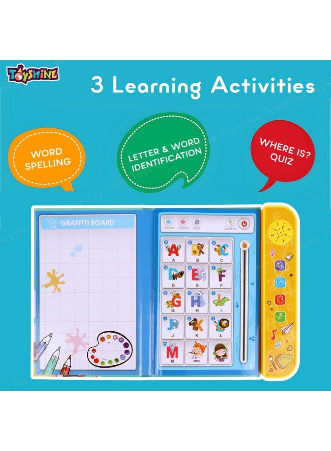 توي شاين كتاب Toyshine Interactive، 20 نشاطًا لمرحلة ما قبل المدرسة، كتاب تعليمي موسيقي للأطفال، كتاب تعلم الحروف الأبجدية والحيوانات والتحدث والتهجئة والمزيد للأطفال من سن 3 سنوات فما فوق - Image 3