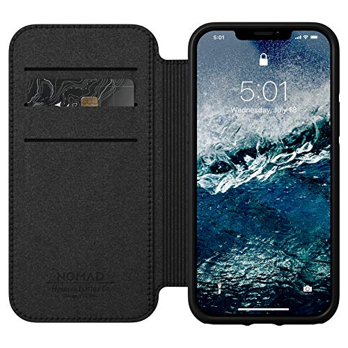 Nomad Rugged Folio Wallet Phone Case for iPhone 12 Pro - MagSafe Compatible, 10ft. Drop Protection, Horween Leather - Rustic Brown - Image 5