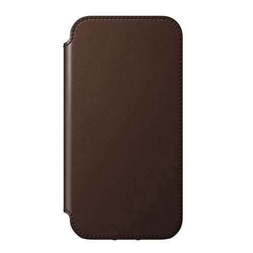 Nomad Rugged Folio Wallet Phone Case for iPhone 12 Pro - MagSafe Compatible, 10ft. Drop Protection, Horween Leather - Rustic Brown - Image 3