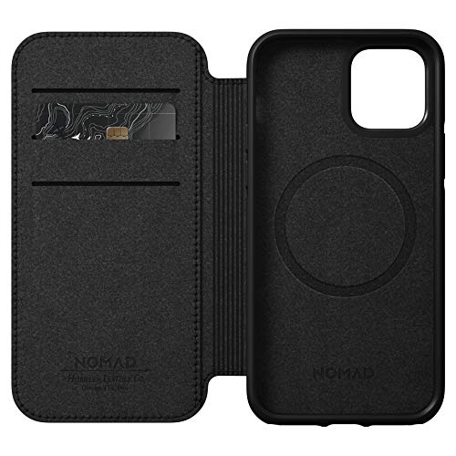 Nomad Rugged Folio Wallet Phone Case for iPhone 12 Pro - MagSafe Compatible, 10ft. Drop Protection, Horween Leather - Rustic Brown - Image 4