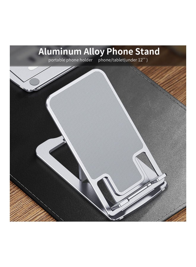 NIBEMINENT 7-Level Height Adjustable Phone Stand 14x6.8x0.6cm Silver - Image 3