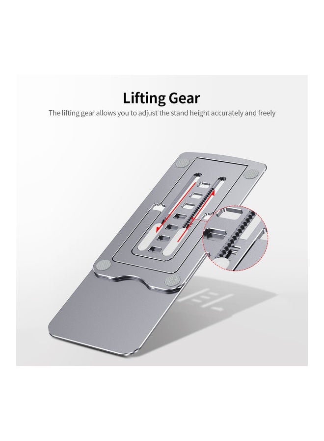 NIBEMINENT 7-Level Height Adjustable Phone Stand 14x6.8x0.6cm Silver - Image 2