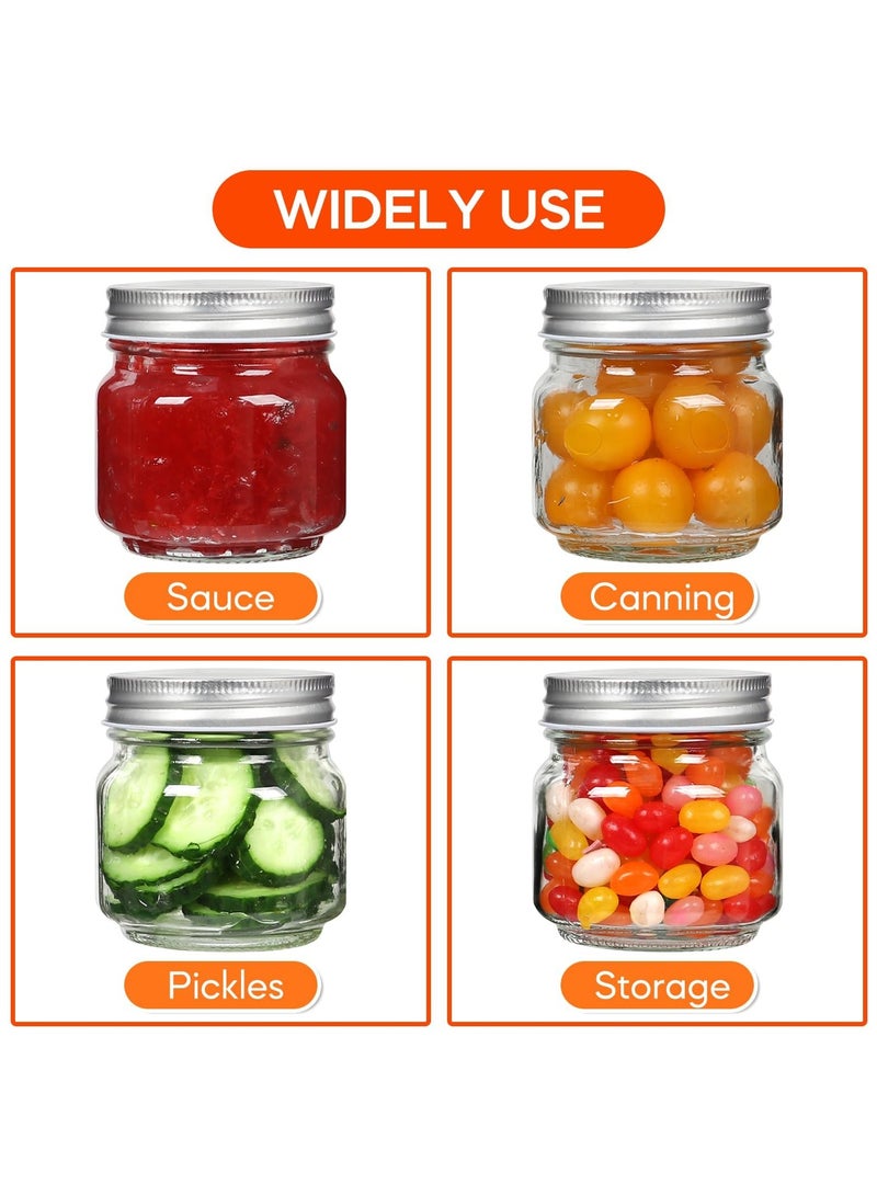 6 Pack Small Mason Jars 8 oz, Half Pint Canning Jars, 6 Split-Type Lids Regular Mouth Glass Jars for Canning, DIY u0026 Candle - Image 5