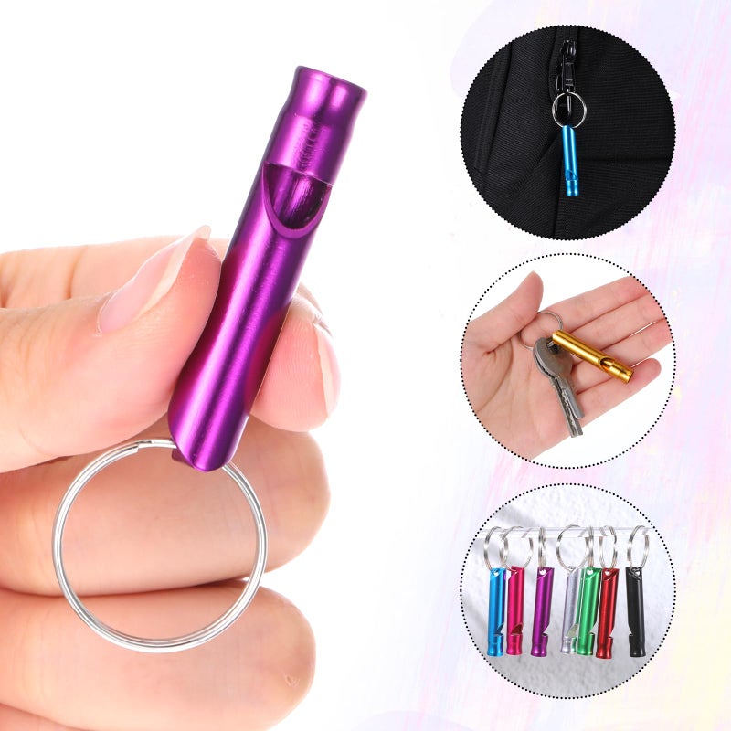 Dimeho 120 PCS Emergency Whistles Aluminum Survival Whistle with Keychain Defense Alarm Loud Sound Sturdy Light for Outdoor Camping Hiking Hunting Boating Fishing Sports - Image 4