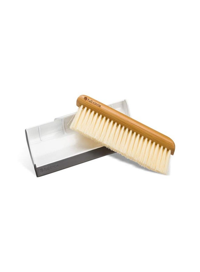 Full Circle Crumb Runner, Counter Sweep and Squeegee, Compact Brush for Sink & Kitchen Countertops, White - Image 1