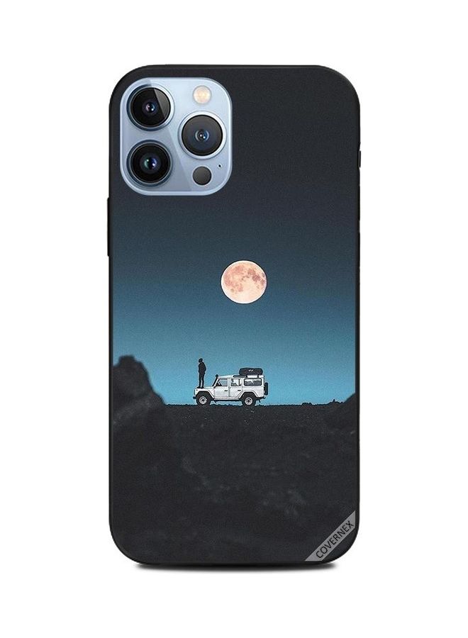 Covernex Apple iPhone 13 Pro Max Protective Case Cover Printed Featuring Moon & Man Standing On Jeep DESIGN_0238 - Image 1