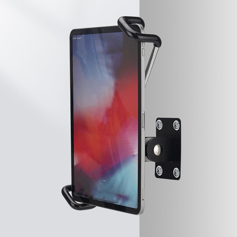 Tablet Wall Mount Holder Adjustable 360 Degree Portable Stand Aluminum Clamp Black - Image 4