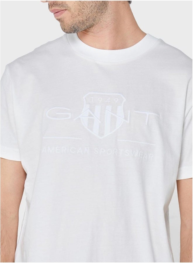 غانت تيشيرت بياقة دائرية بشعار - Image 3