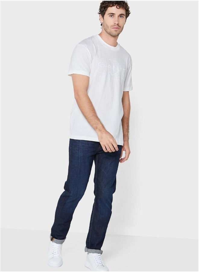 غانت تيشيرت بياقة دائرية بشعار - Image 4