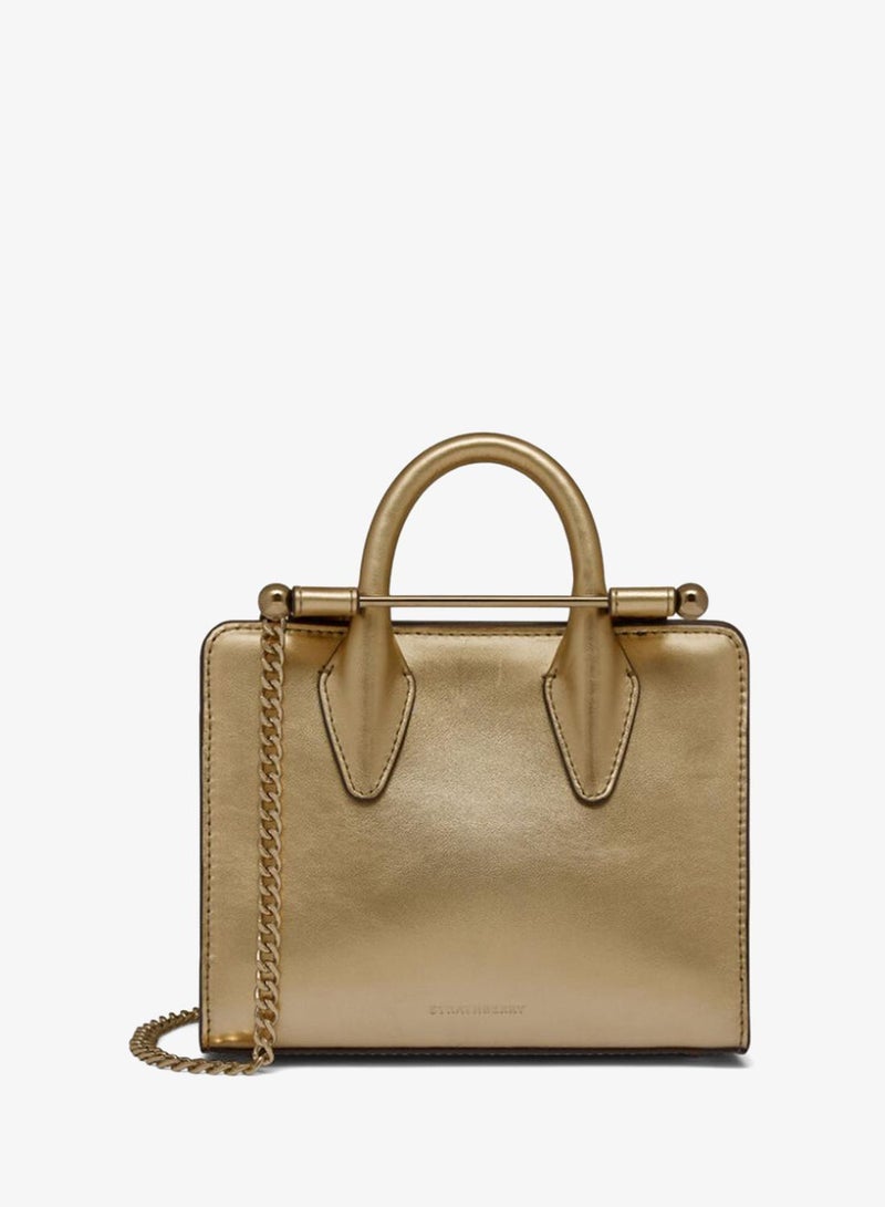 Strathberry Nano Tote In Metallic Leather - Image 3