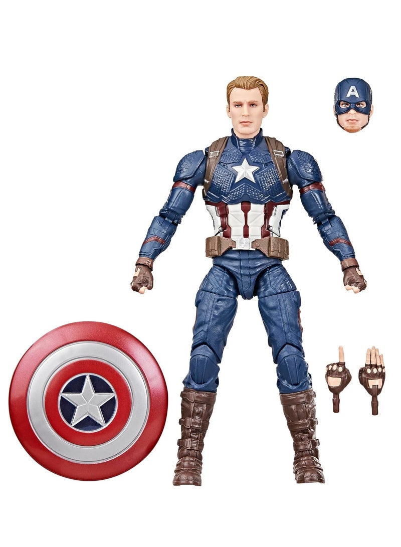 MARVEL مجموعة مارفل ليجندز تمثال عمل قابل للجمع - كابتن أمريكا، 6 بوصات - Image 1