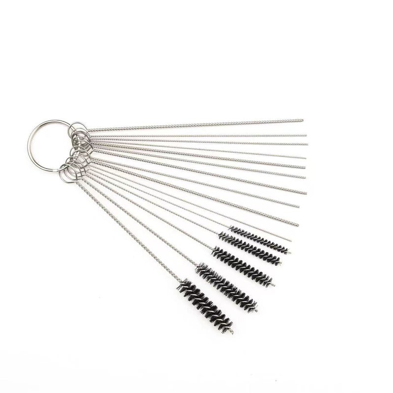 Spot Carburetor Cleaning Brush 15-Piece Set Spray Gun Nozzle Cleaning Set Stainless Steel Needle Nylon Cleaning Brush - Image 4