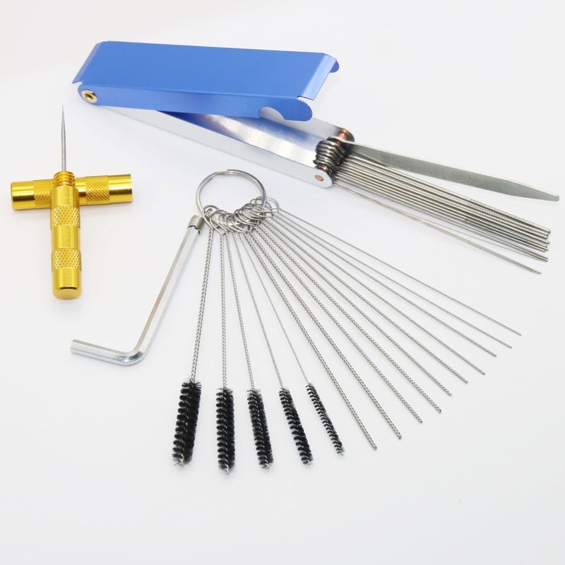 Spot Carburetor Cleaning Brush 15-Piece Set Spray Gun Nozzle Cleaning Set Stainless Steel Needle Nylon Cleaning Brush - Image 1
