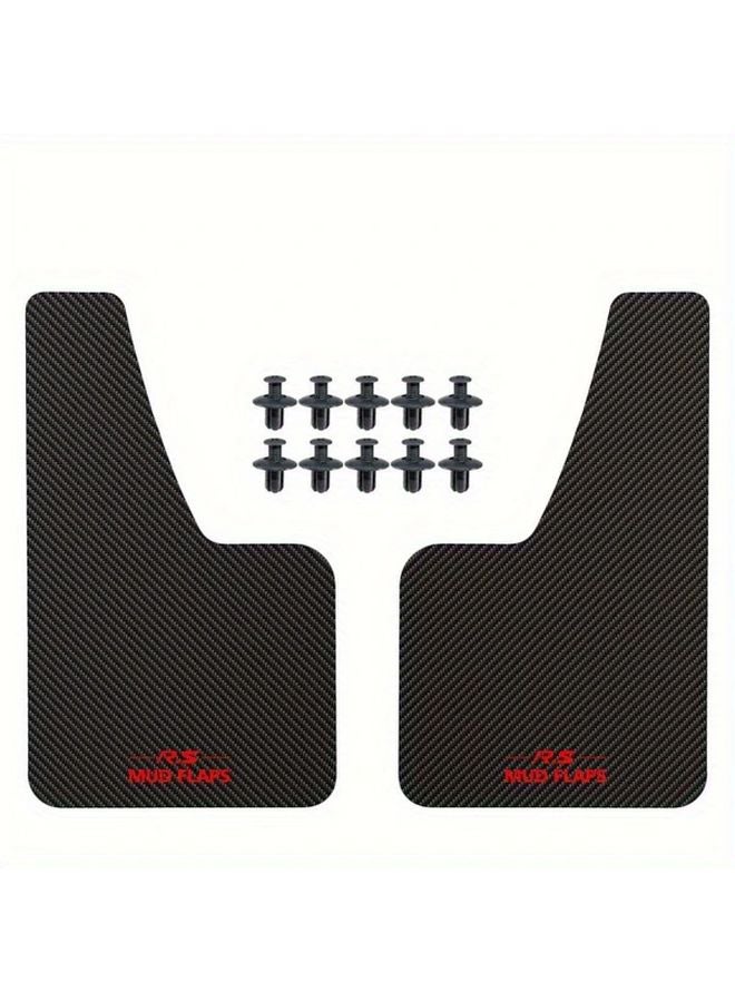 Red Universal Fit Mud Flaps Waterproof Car Mudguards Front Rear Wheel - Image 5