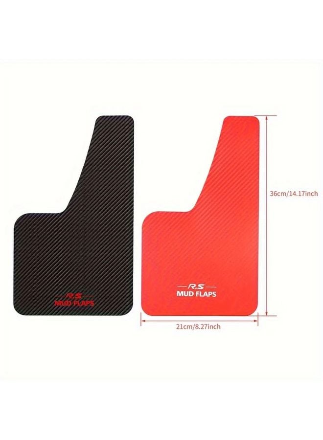 Red Universal Fit Mud Flaps Waterproof Car Mudguards Front Rear Wheel - Image 4
