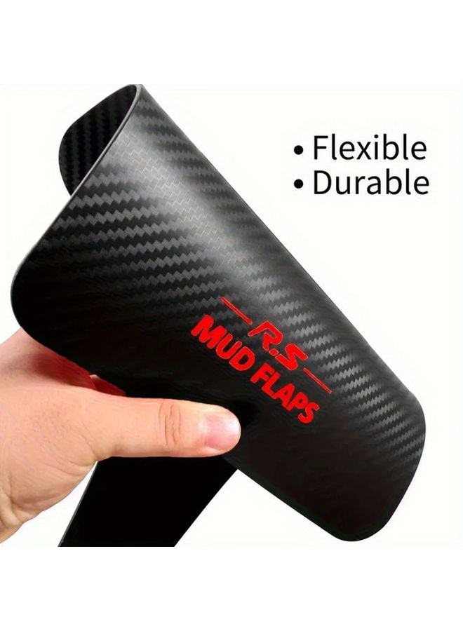 Red Universal Fit Mud Flaps Waterproof Car Mudguards Front Rear Wheel - Image 3