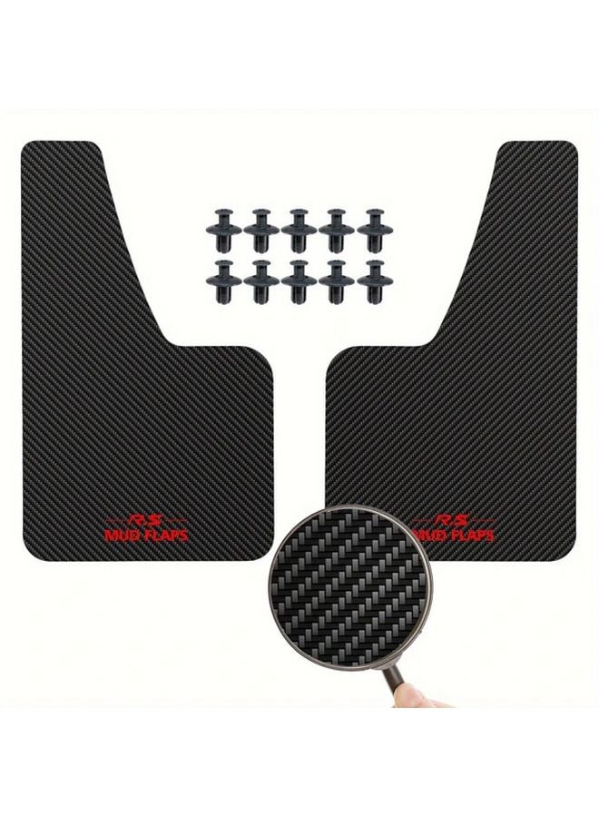 Red Universal Fit Mud Flaps Waterproof Car Mudguards Front Rear Wheel - Image 2