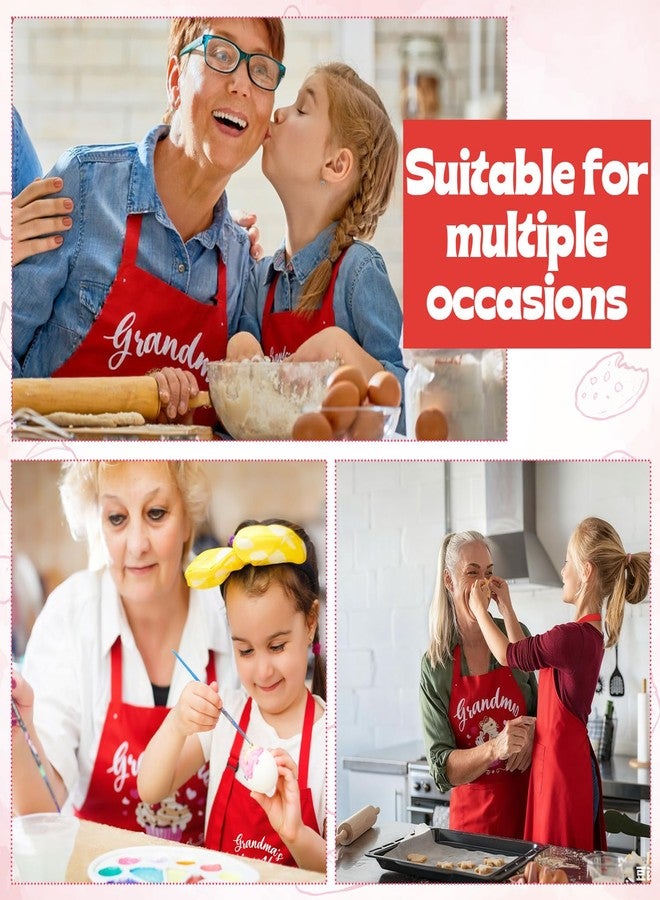 XLSXEXCL 2 Pcs Adults Kids Matching Apron Set, Funny Grandma and Me Aprons, Adjustable Kitchen Apron with 2 Pockets, Grandma and Granddaughter Matching Gift for Cooking, Baking, Painting, Training - Image 4