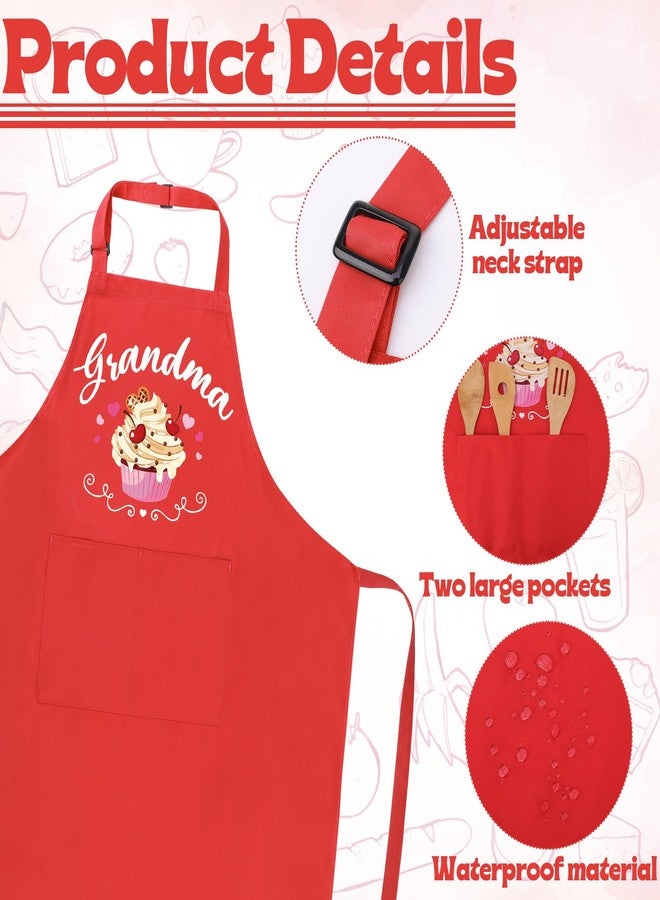 XLSXEXCL 2 Pcs Adults Kids Matching Apron Set, Funny Grandma and Me Aprons, Adjustable Kitchen Apron with 2 Pockets, Grandma and Granddaughter Matching Gift for Cooking, Baking, Painting, Training - Image 3