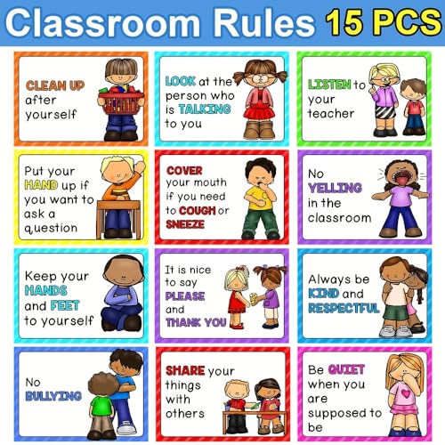 Richardy 10Pcs/Set A4 English Phonics Language Arts Skills Posters Alphabet Wall Chart Classroom Decoration Classroom Organization Teaching Aids 11.22X8.26 Inch - Image 3