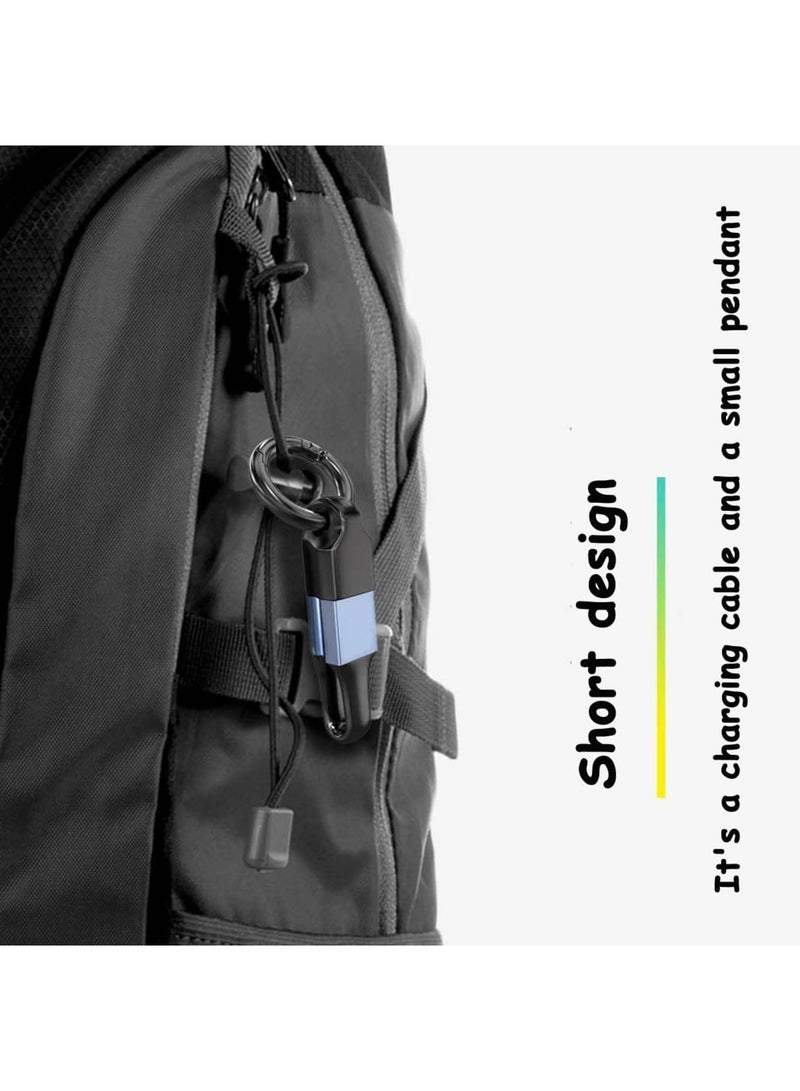 Barakah شاحن مفاتيح USB C إلى USB C، كابل شحن قصير محمول للشحن السريع ونقل البيانات، كابل مناسب للسفر لهاتف iPhone 16/15 Pro Max، Galaxy (أسود) - Image 5