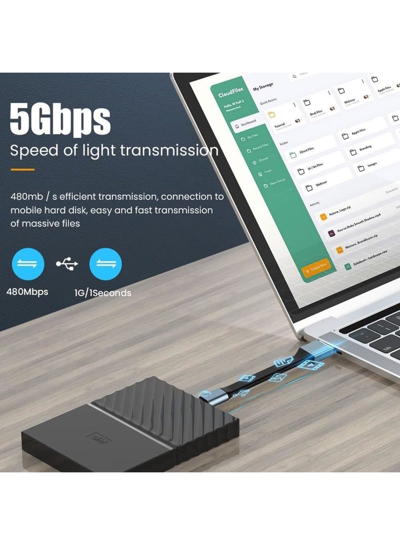 Barakah شاحن مفاتيح USB C إلى USB C، كابل شحن قصير محمول للشحن السريع ونقل البيانات، كابل مناسب للسفر لهاتف iPhone 16/15 Pro Max، Galaxy (أسود) - Image 2