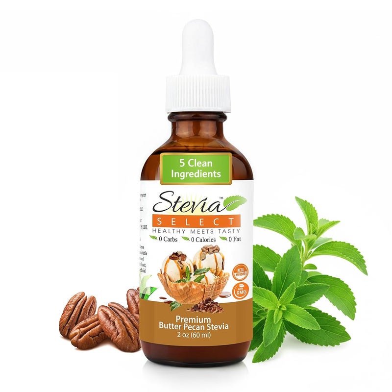 Stevia Select Butter Pecan Flavored Liquid Stevia  Zero Calorie Coffee Tea Drink  Baking Sweetener AllNatural No Erythritol KetoFriendly Sugar Alternative 300 Servings  2 Oz 1 Pack - Image 3