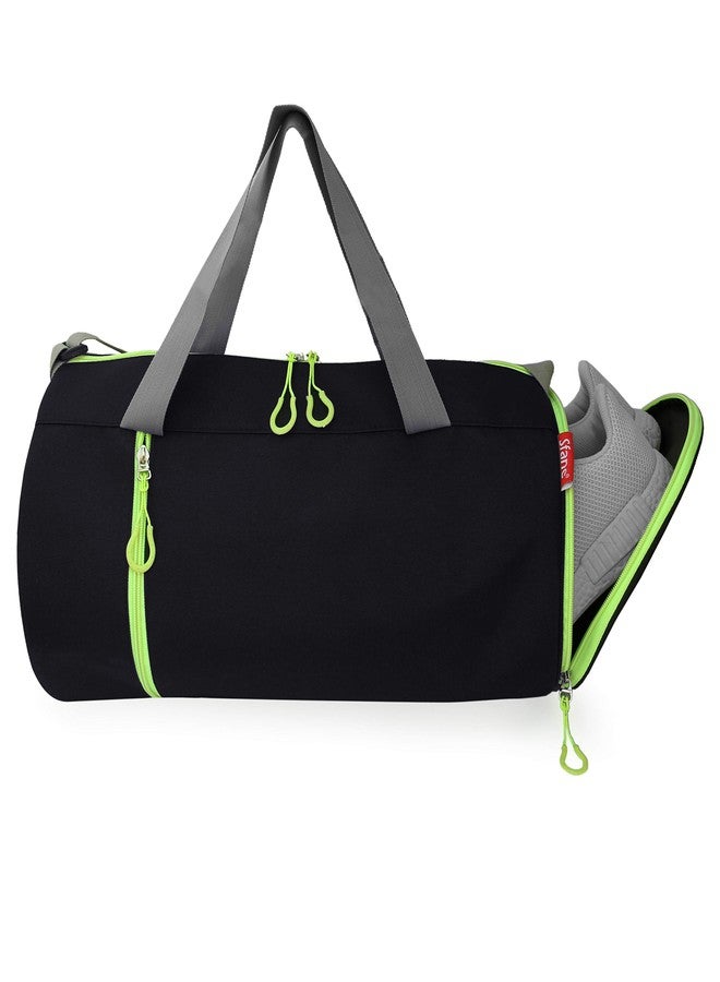SFANE Polyester Duffle Gym Bag, Sports Bag, Shoulder Bag for Men & Women with Separate Shoe Compartment (Green,Black) 47 * 23 * 25 - Image 1